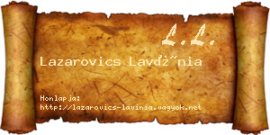 Lazarovics Lavínia névjegykártya